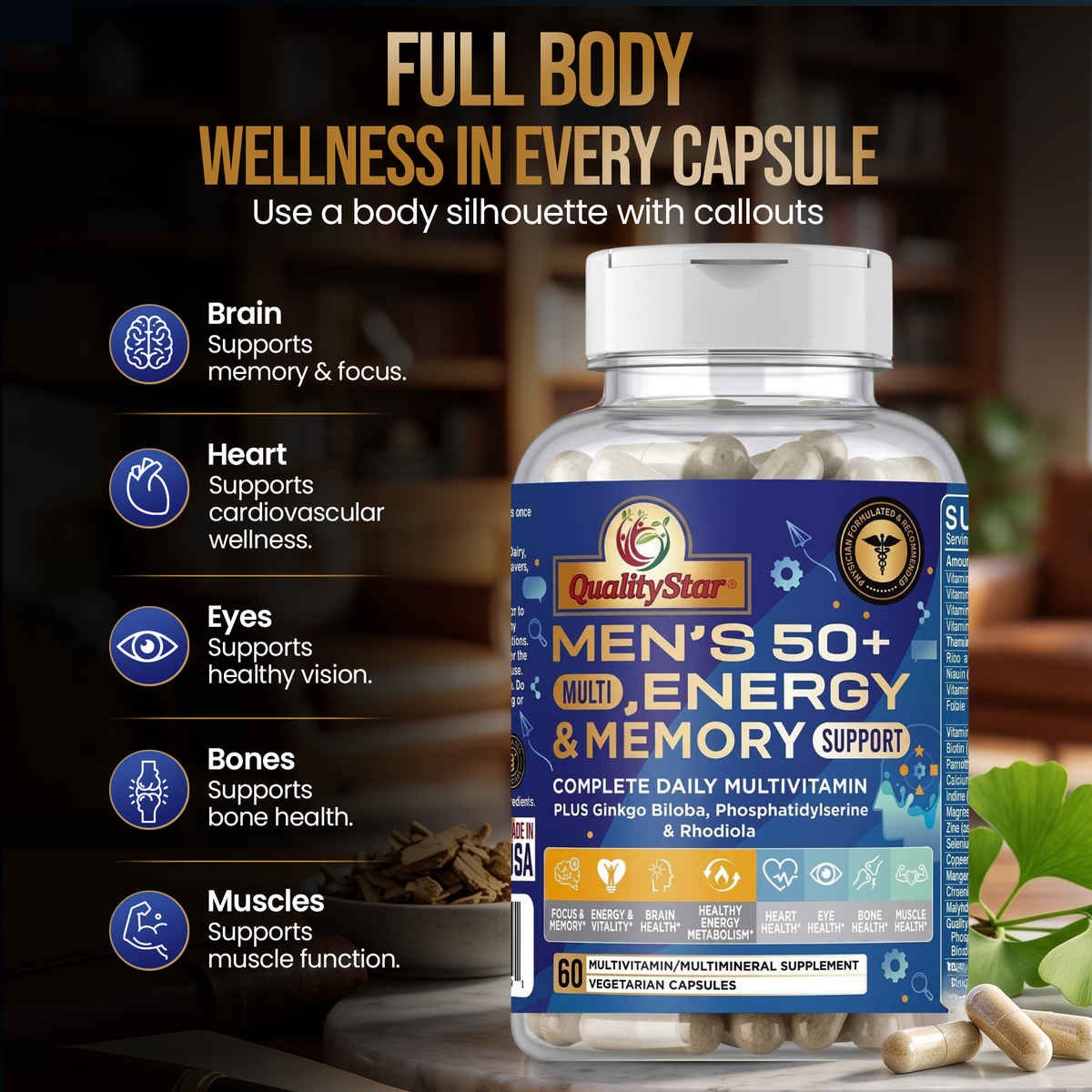 Men’s 50+ Multi, Energy & Memory Support