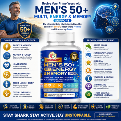 Men’s 50+ Multi, Energy & Memory Support