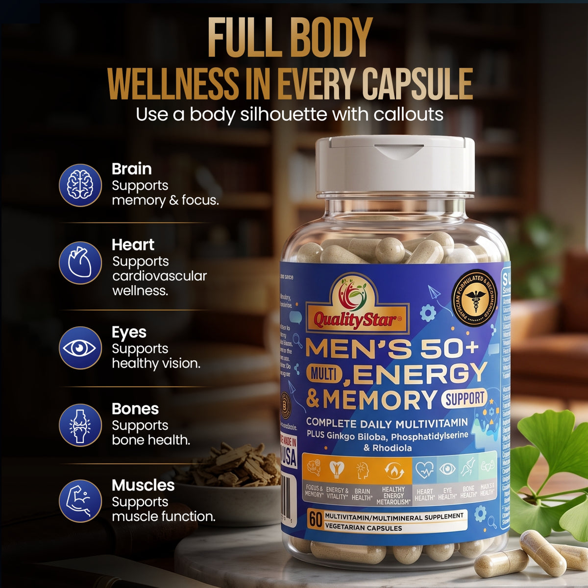 Men’s 50+ Multi, Energy & Memory Support